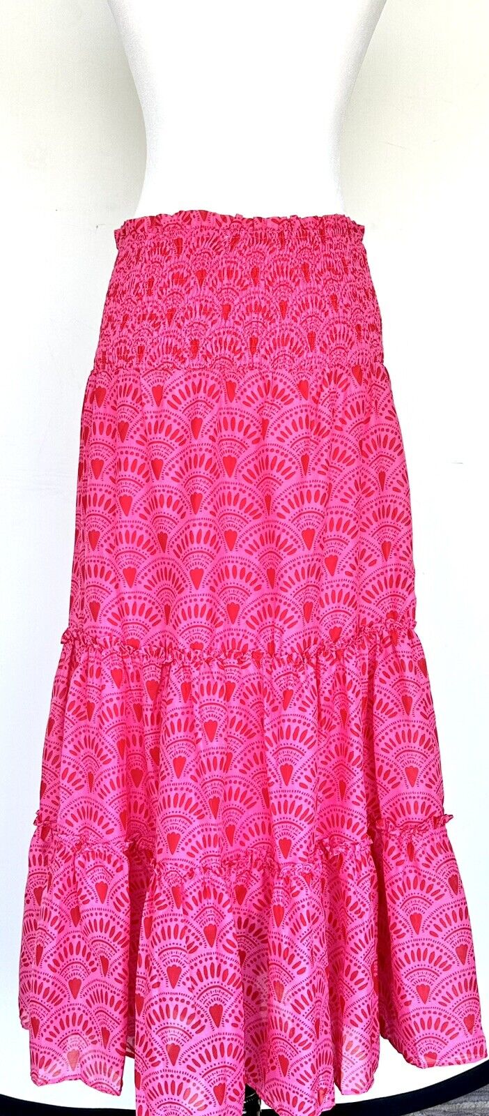 J Marie Noelle Tiered Midi Skirt / Dress size M Retail $158 Price $59 NWT