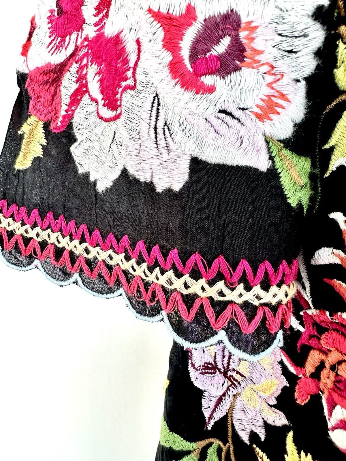 Sundance Embroidered Keiko Blooms Dress Size XS New With Defects Retail $149.98