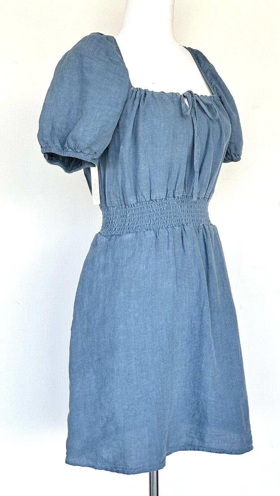 Anthropologie Cloth And Stone Blue Linen Dress Retail $148 Price $65 XS