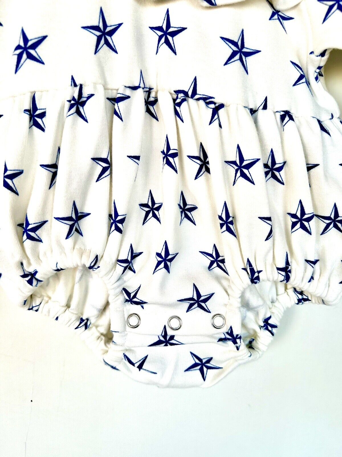Kate Quinn Bubble Romper Nautical Star Blue And Ivory Price $20 3-6 M NEW