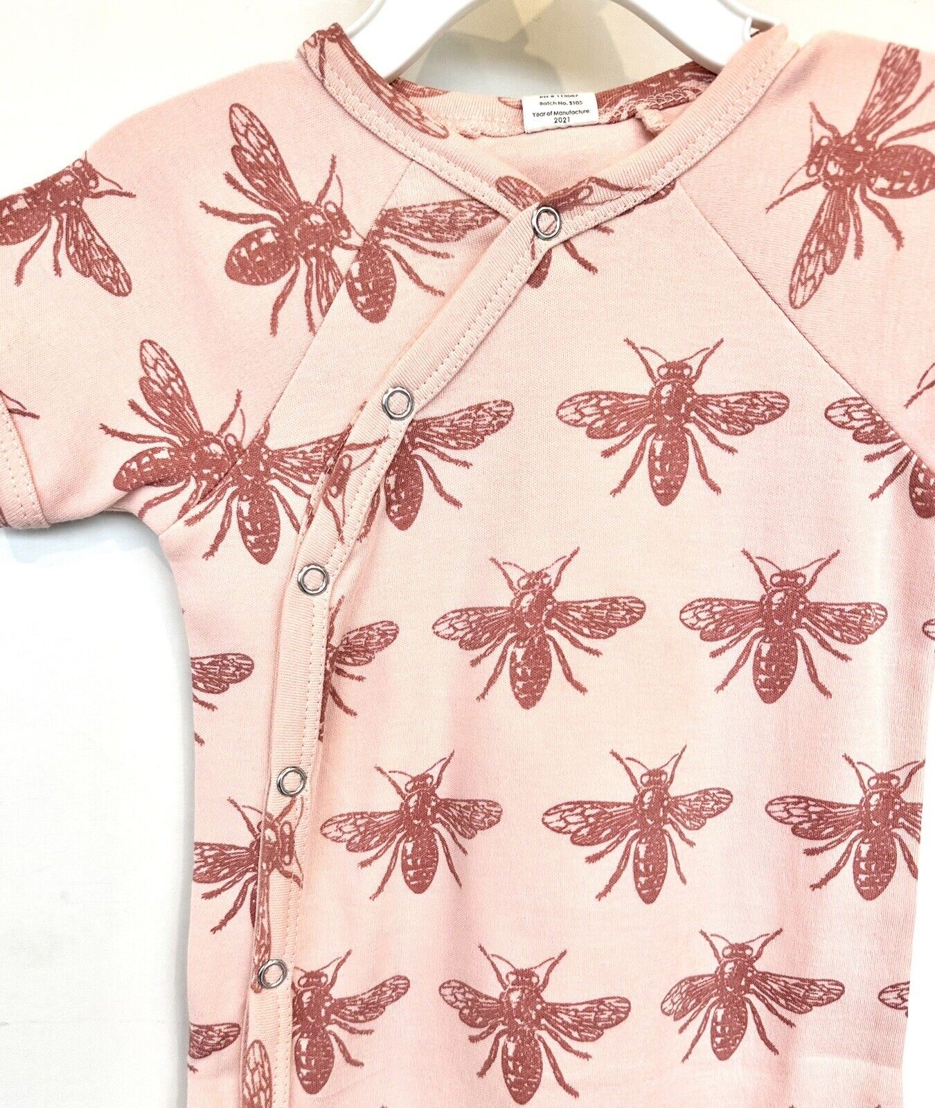 Kate Quinn SS Kimono Style Jumpsuit Organic Cotton Blush Bee 6-12 M Retail $38