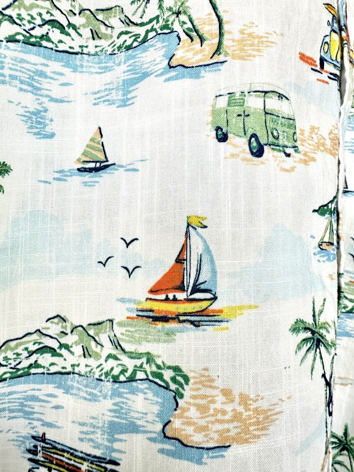 Monsoon Vintage Style Camper Van SS White Shirt 7-8 Y Price $35 Retro Cotton