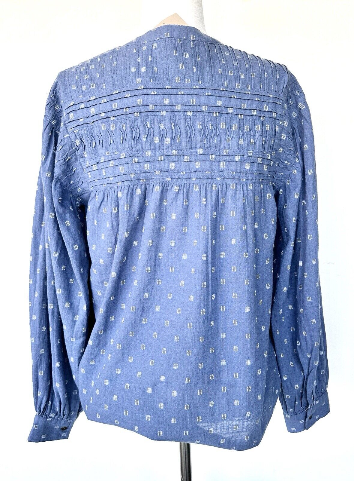 Sundance Clementine Countryside Blouse Retail $93.99 XS Blue Pleated