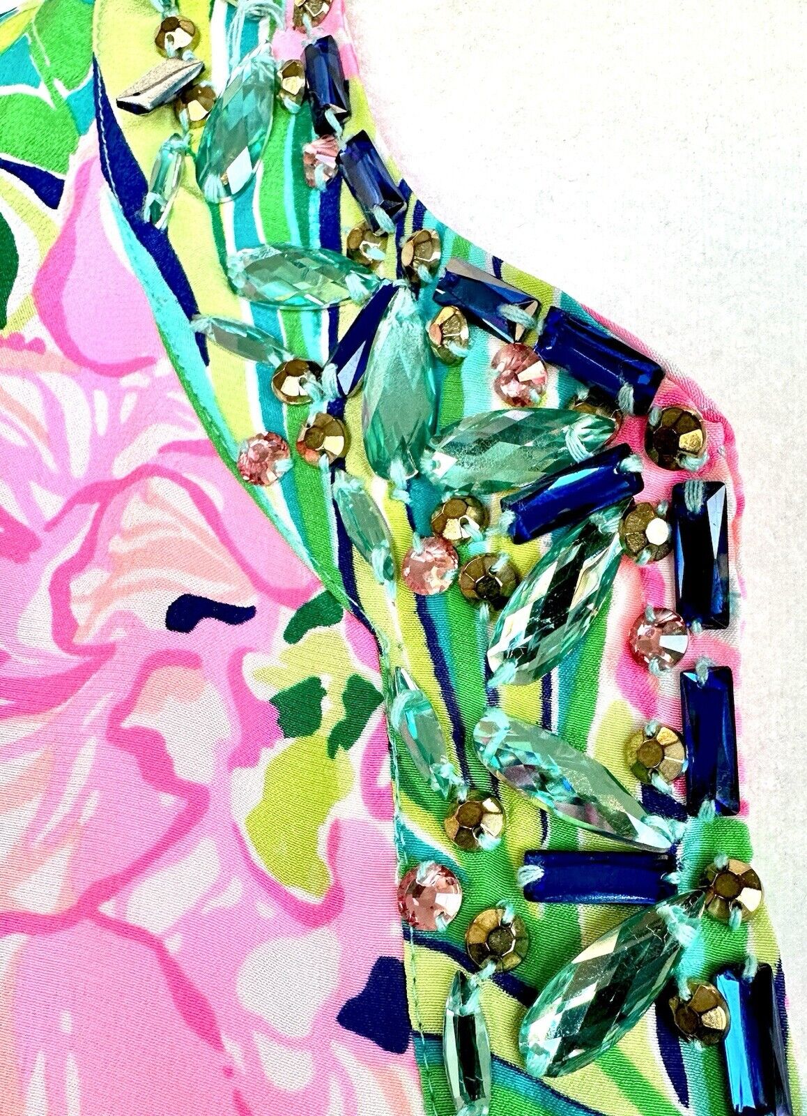 Lilly Pulitzer ELENORA Beaded SILK DRESS in Island Escape NWT SIZE M Retail $298
