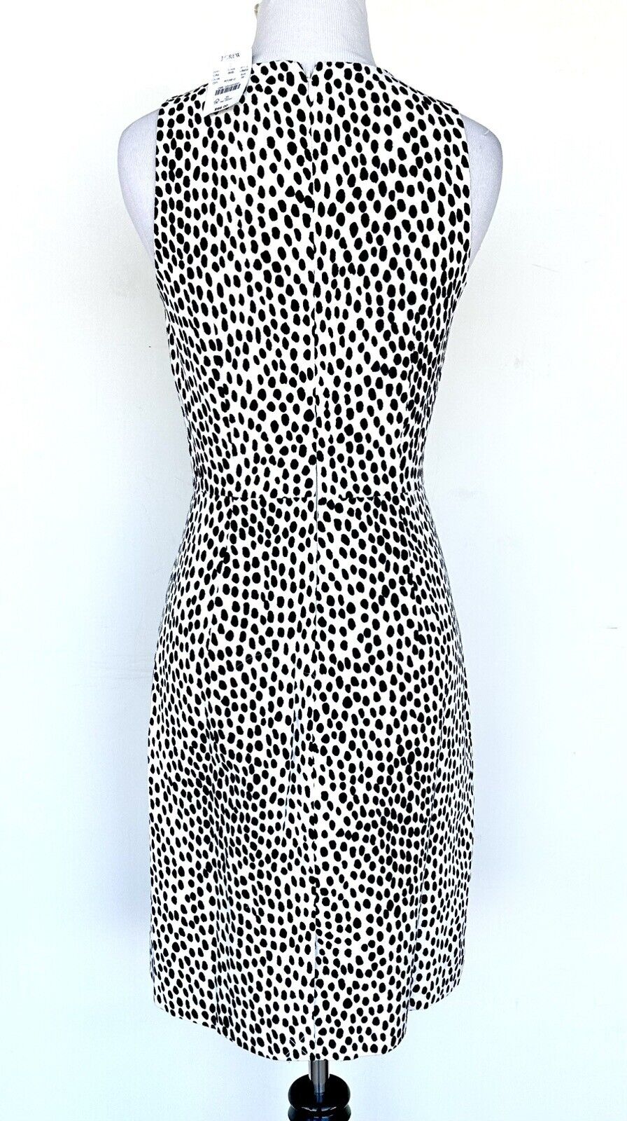 J Crew Textured Weave Ink Ivory Spot Dress Retail $98 Price $69 Size 00