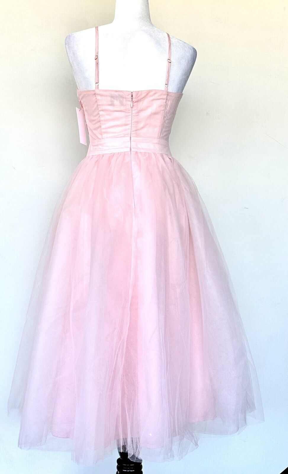 Aura Pink Tulle Midi Dress Vintage Retro Style Tutu Retail $80 Size A