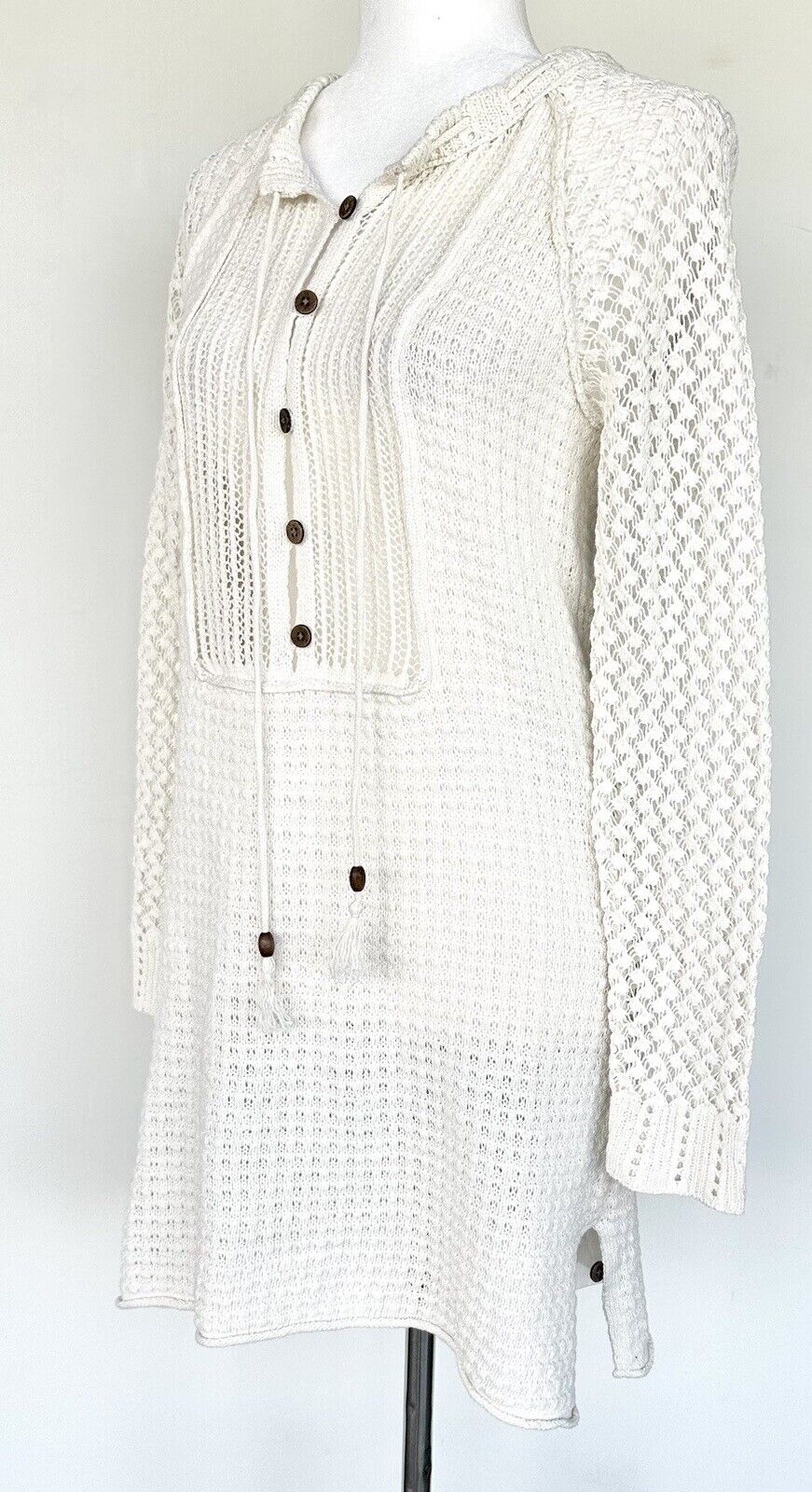Sundance Medora Crochet Knit Cover Up Retails $148 XS Linen Cotton