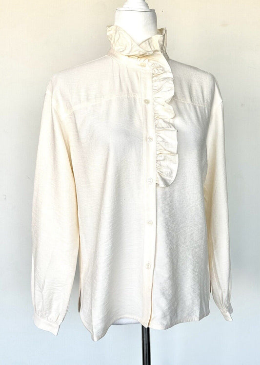 Darling Clothing Cream Ruffle Blouse. Retail $115 New With Tags XS