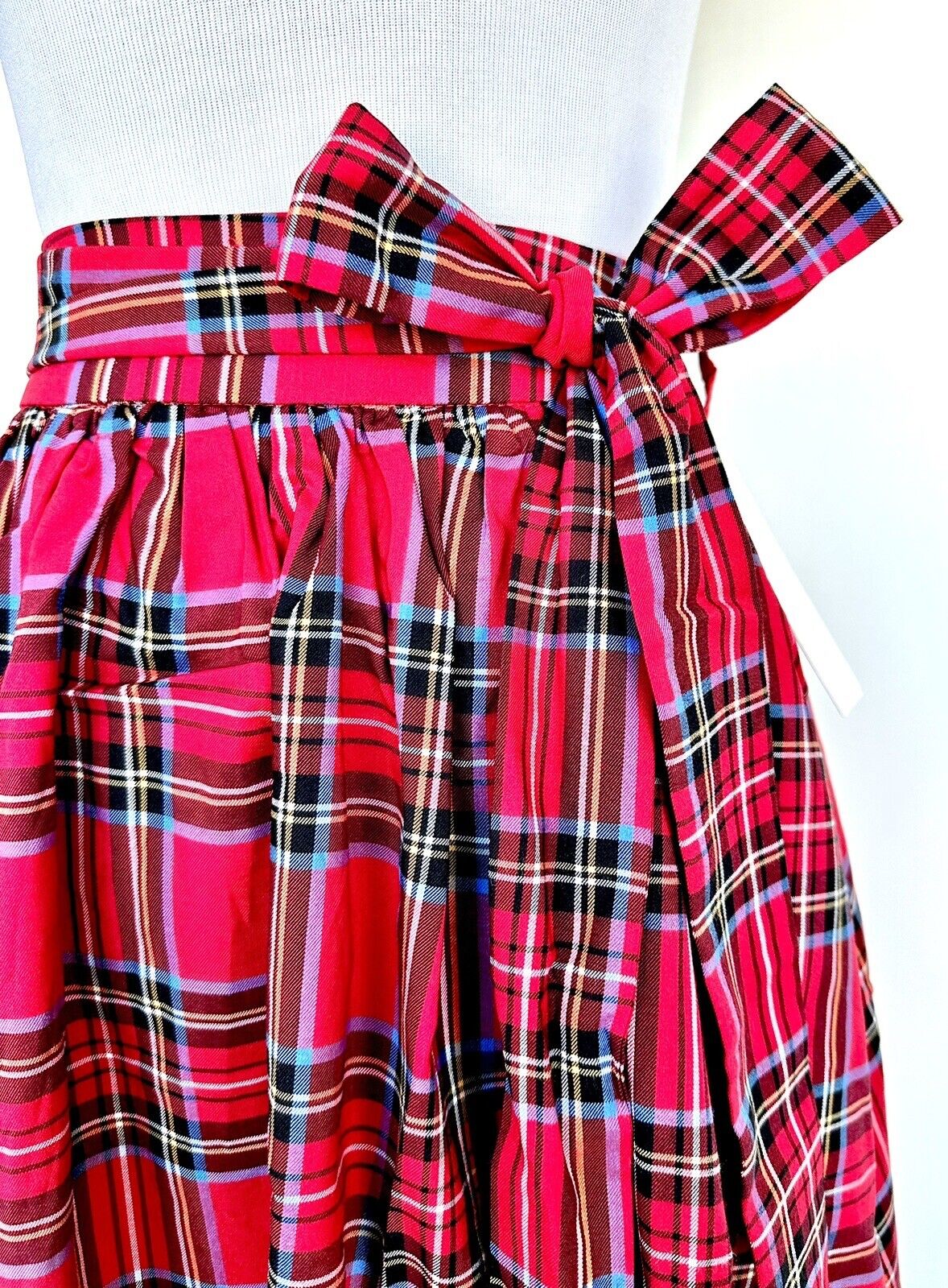 Aura Red Tartan Plaid Skirt Size XS Price $56