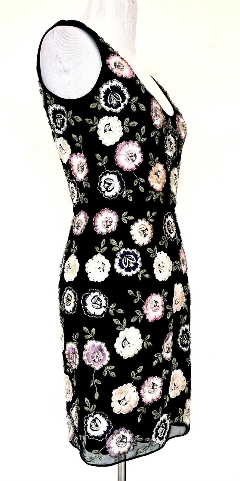 Needle & Thread 2 Beaded Embroidered Floral Mini Sheath Dress  Retail $529