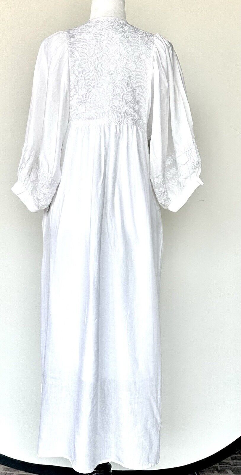 J Marie embroidered Louise MIDI Dress size L Retail $180 Tencel Cotton Linen