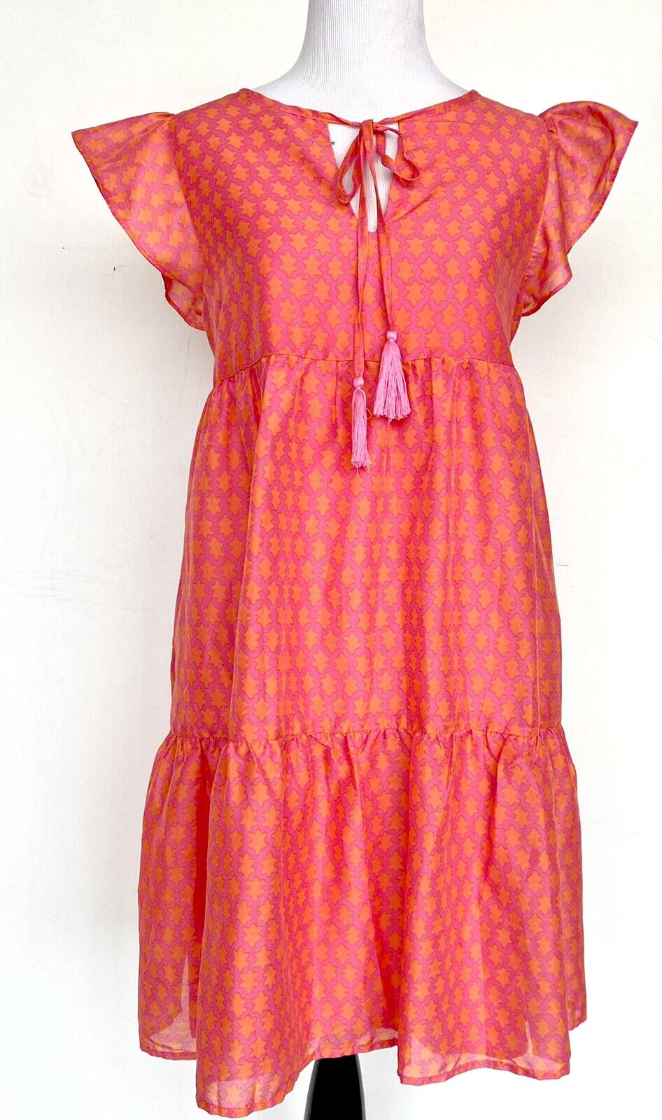 J Marie The Ella Tiered Flutter Sleeve Dress size M Retail $114 Price $69 NWT