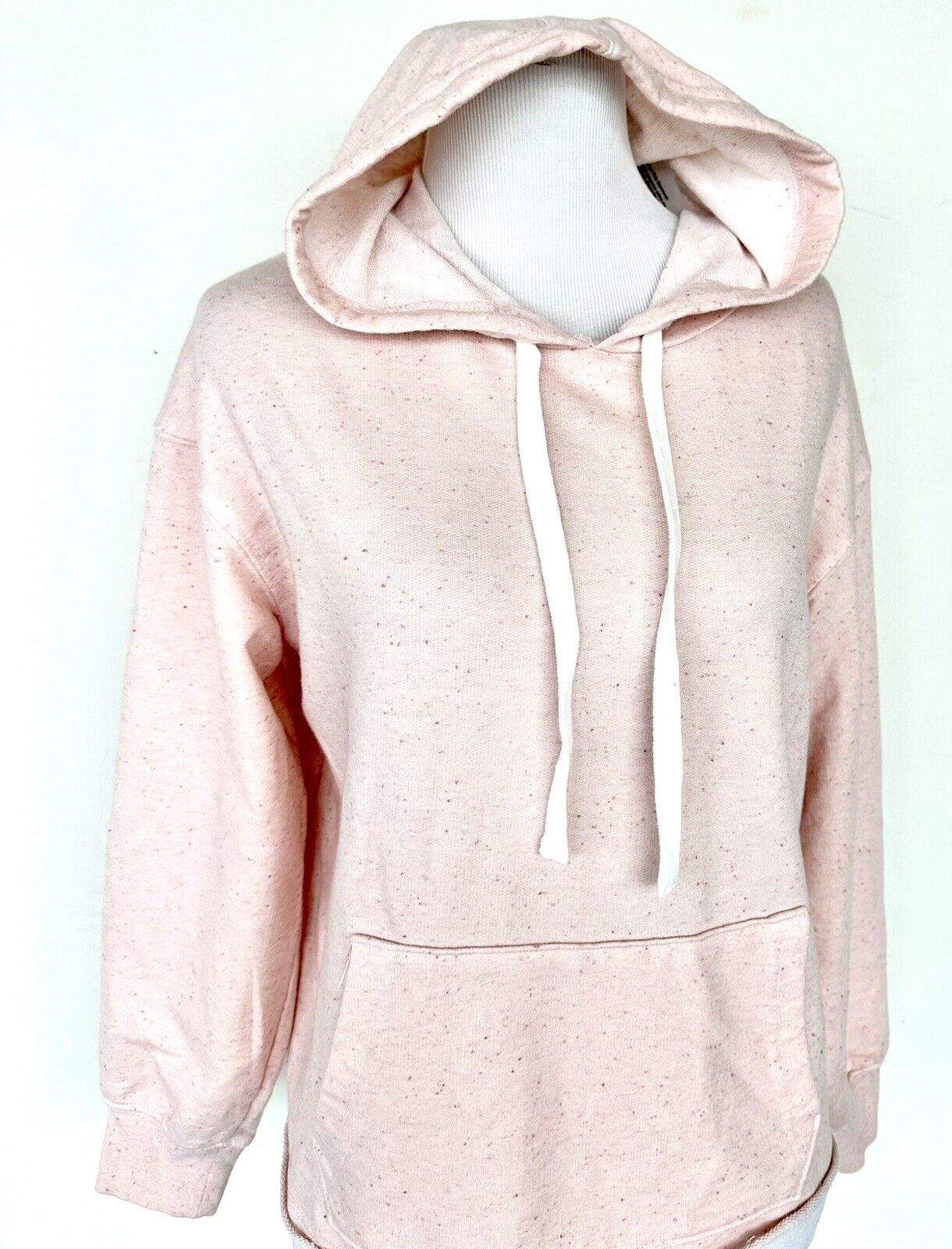Splendid Pink Flecked Raw Edge Sweatshirt Hoodie. Retails $138 XS