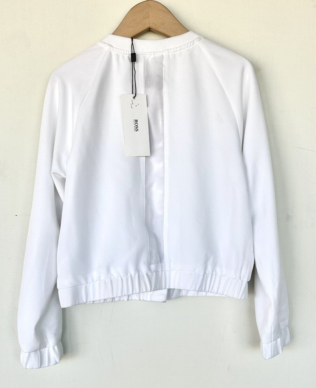 Boss Kids White Bomber Jacket Retail $119 (109 Euro) NWT Age 6 (114) Mesh Panel