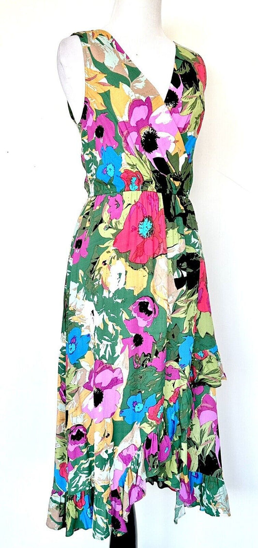 Anthropologie Plenty By Tracey Reese Ruffle Wrap Dress Retail $158 Price $84