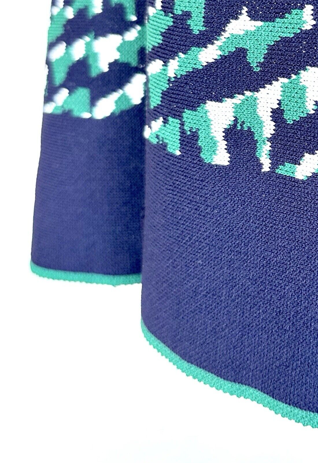 Eliza J Navy And Green Stretch Sleeveless Fit And Flare Dress Retail $169 XS