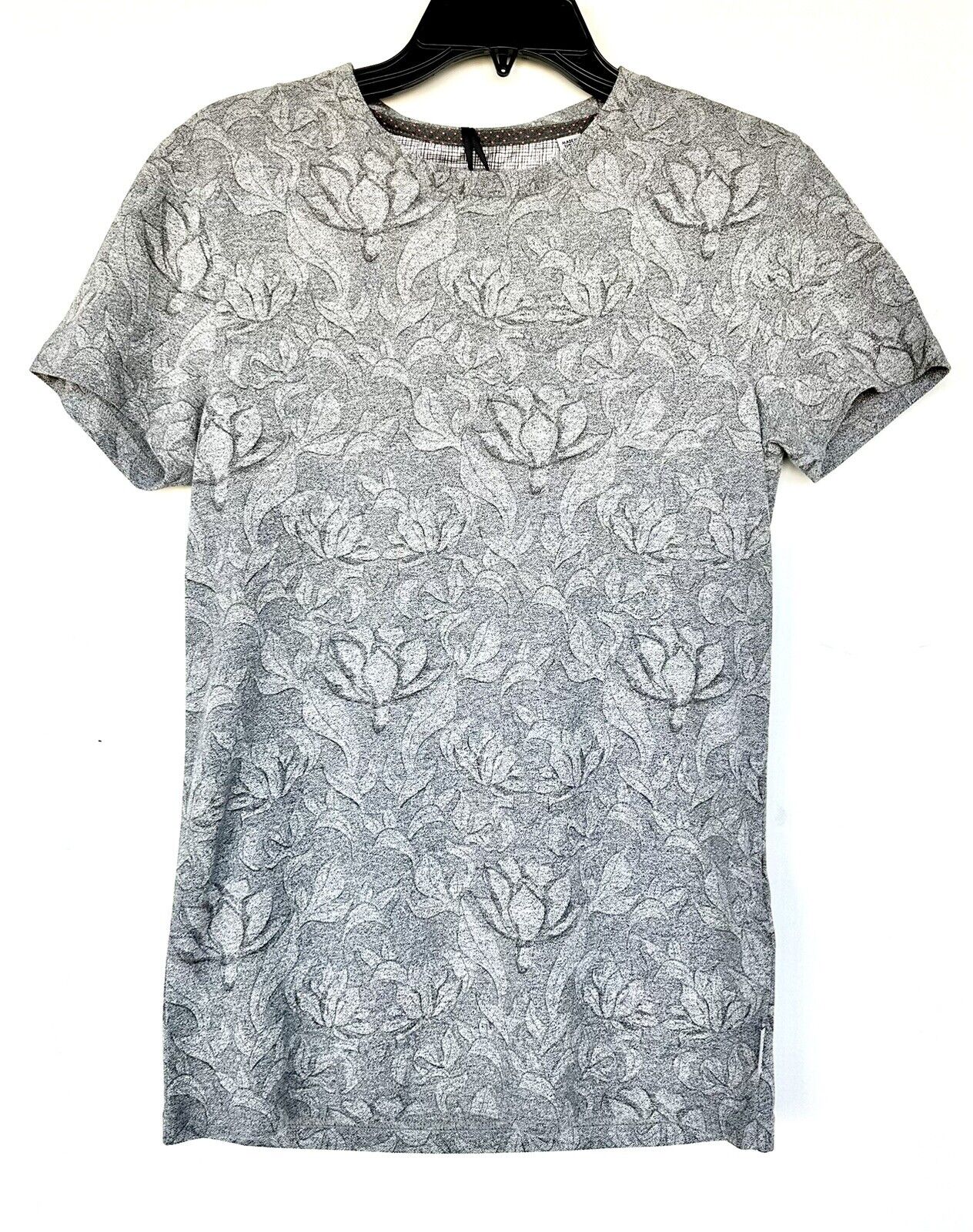 Ted Baker Grey Floral Print Tee Retails $89 Price $49 NWT XS Size 1 Men’s
