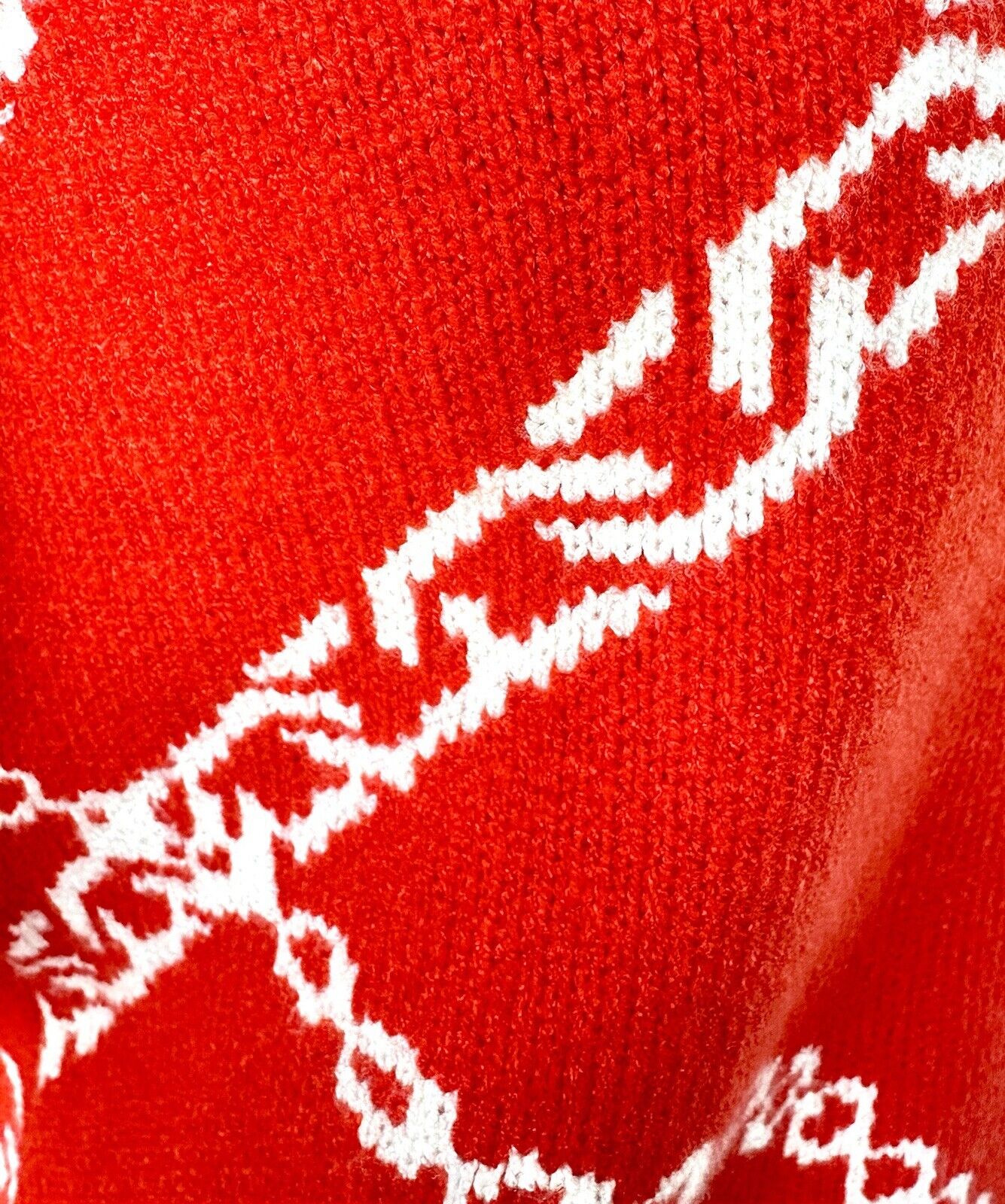 THML Red Chain Link Shirt Sleeve Sweater Contrast Rib Retail $109 XSmall NWT