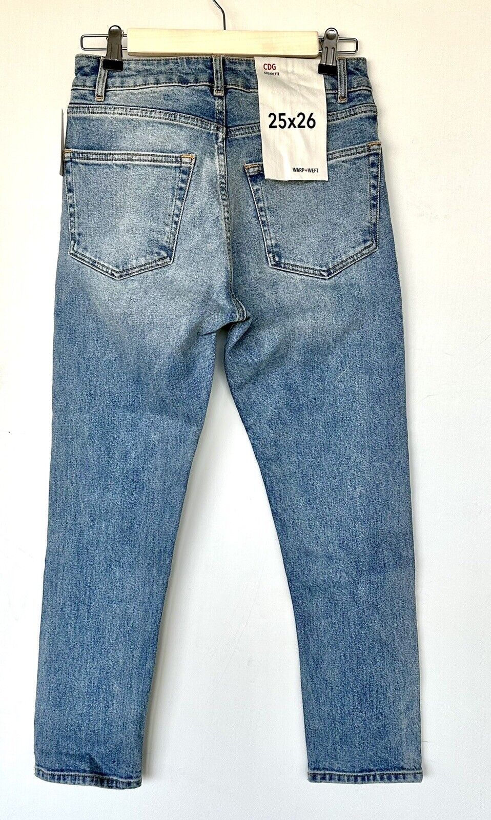 Warp And Weft CDG Paris High Rise Cigarette Jeans Retail $98 Price $58 Size 25