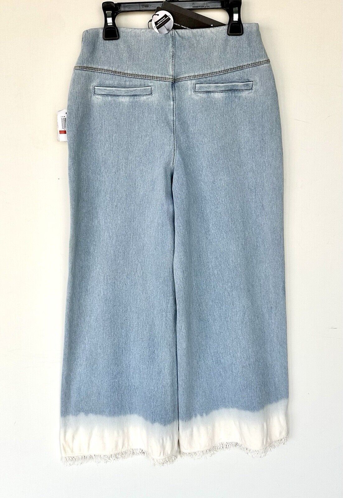 LYSSE High Waist Ombre Wide Leg Denim XS Bleached Out Blue Pull On Retail $128