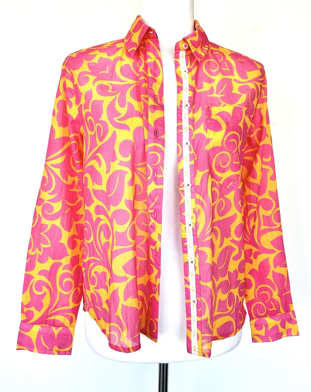 Sundance Natures Joy Shirt Pink Orange Size PXXS Retail $98 NWT