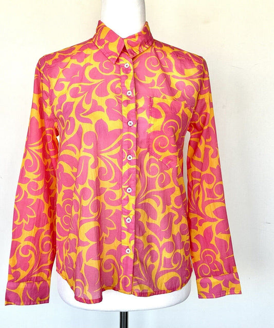 Sundance Natures Joy Shirt Pink Orange Size PXXS Retail $98 NWT