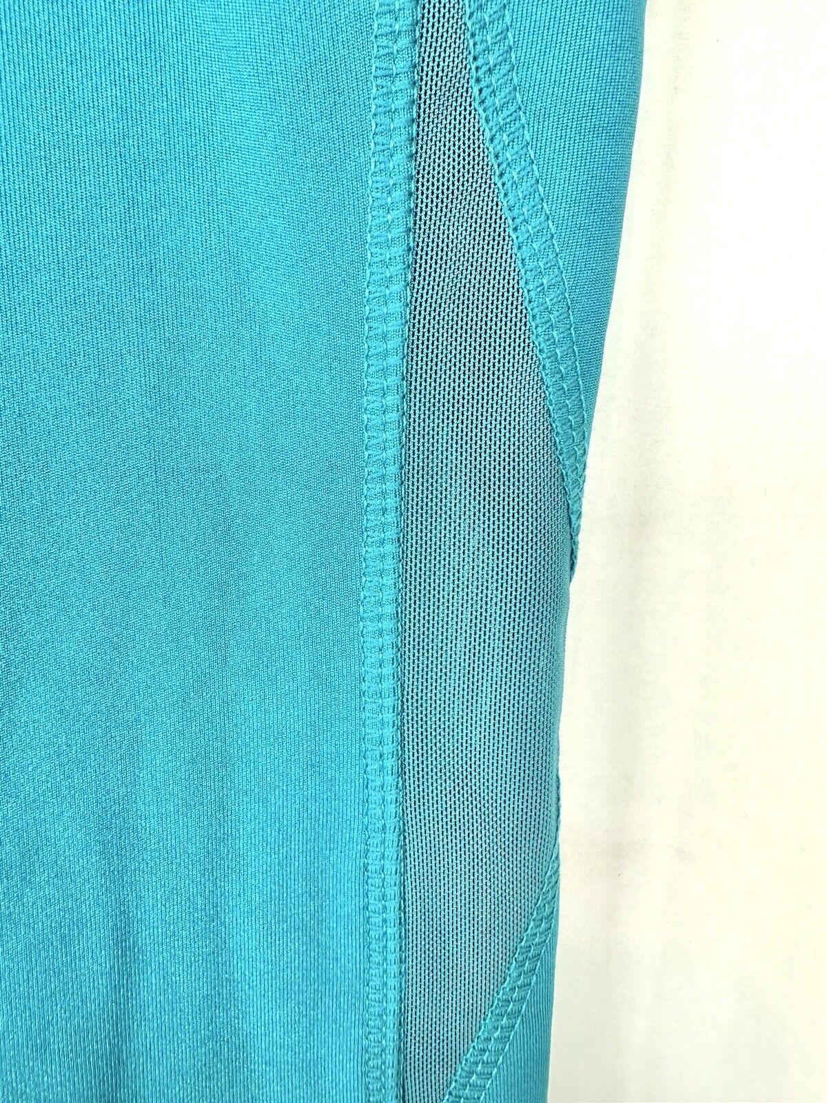 BSP Turquoise Yoga Leggings Media Pocket Mesh Side Retail $68 Size S New Stretch