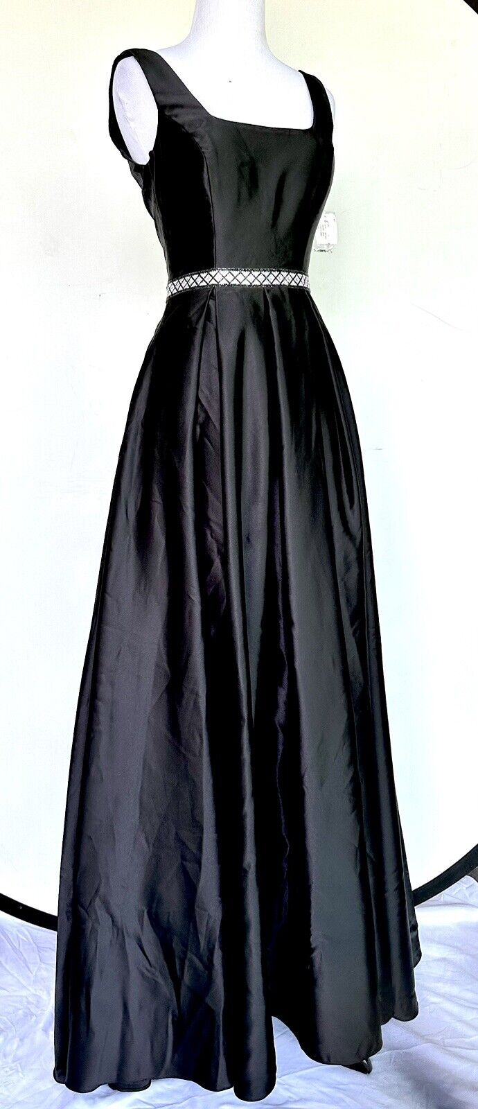 Blonde Nites Black Formal Prom Dress Diamanté Waist Retail $249