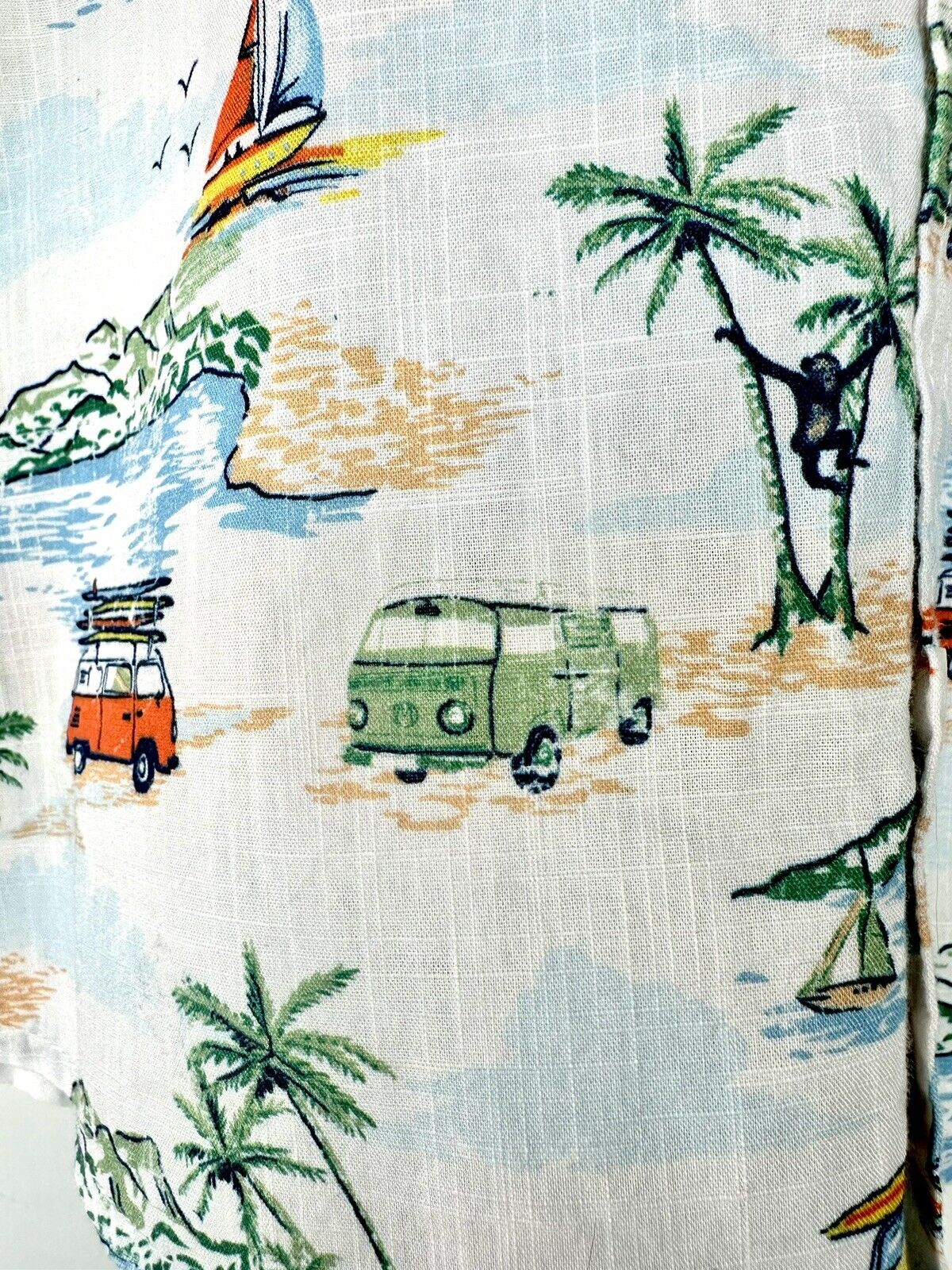 Monsoon Vintage Style Camper Van SS White Shirt 7-8 Y Price $35 Retro Cotton