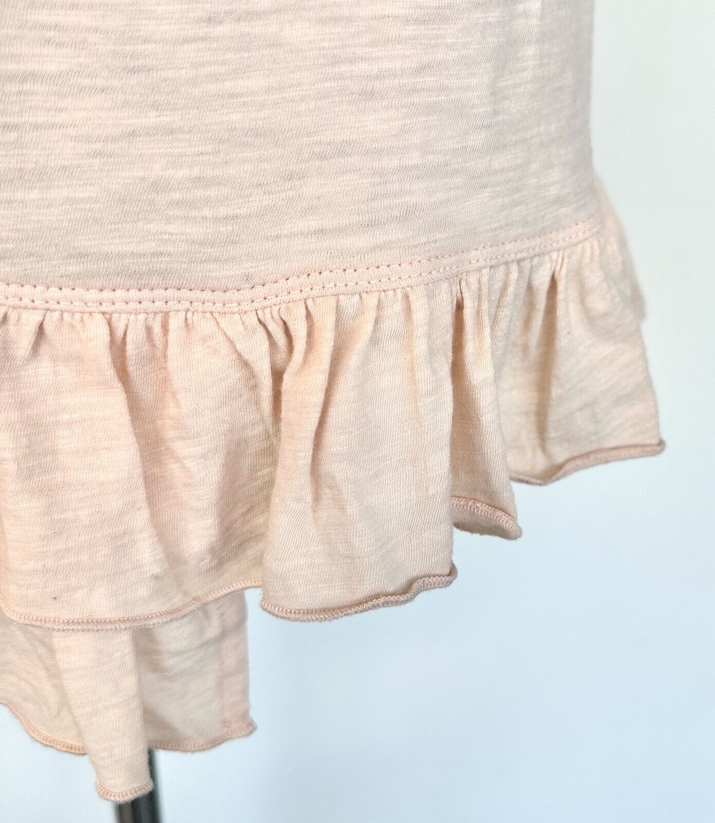 NWT Sundance 100% Cotton Ruffled Blush Pink Light Spirit Tee Size XS Retail $$58