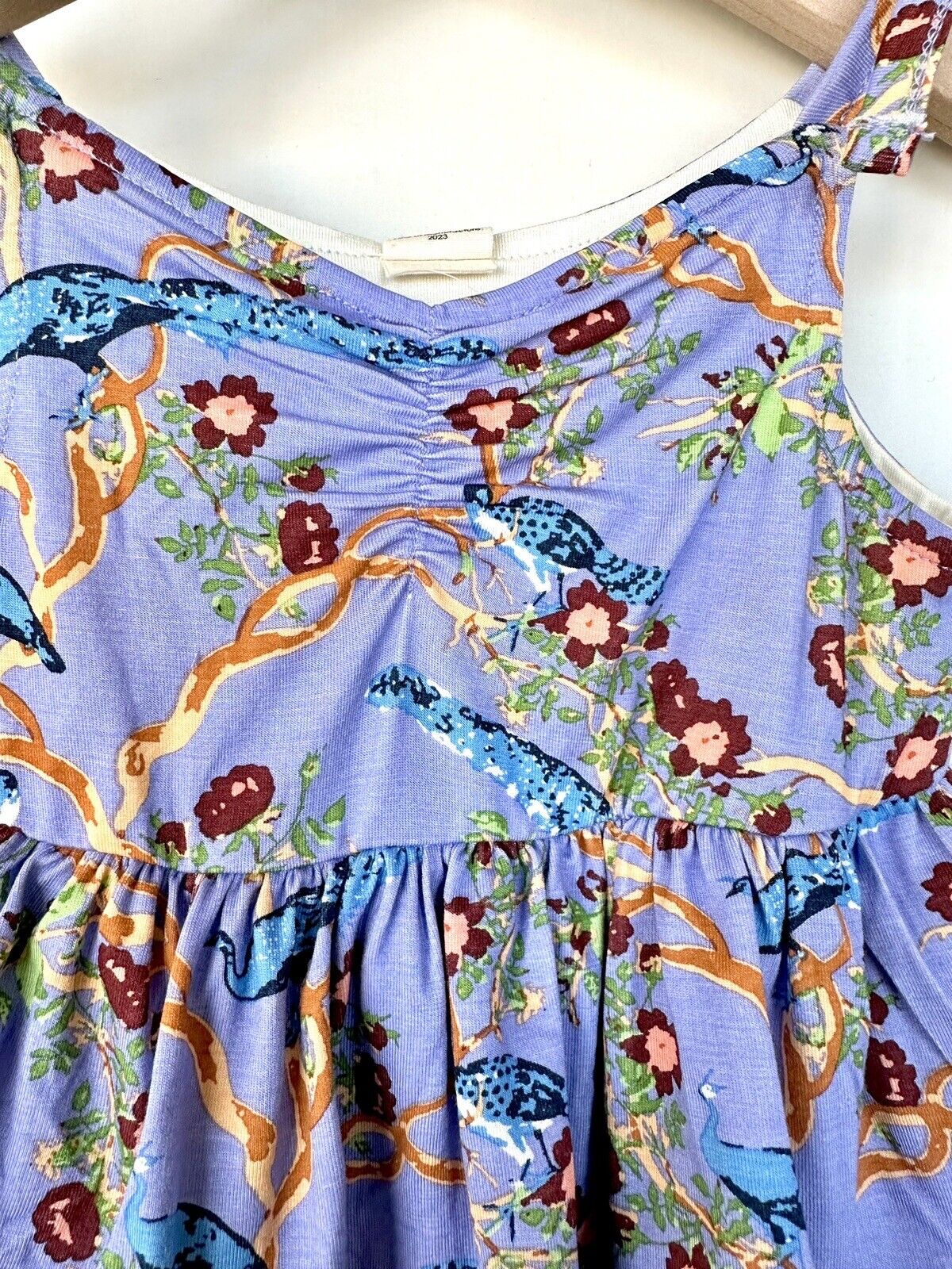 Kate Quinn Ruffle Tier Dress Chinoiserie Peacock Retail $33 Price $28 3-6M
