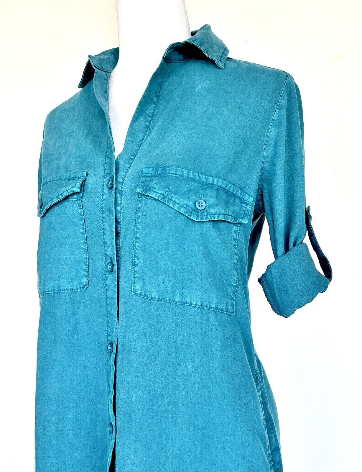 Sundance Cloth &  Stone Bernadette Shirt Dress Jade Retail $148 Chambray  XS