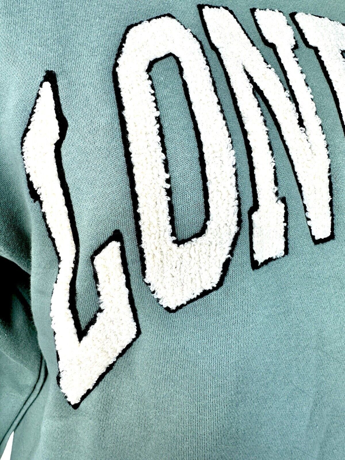 Miou Muse London Textured Logo sweatshirt Sage Green Size Small