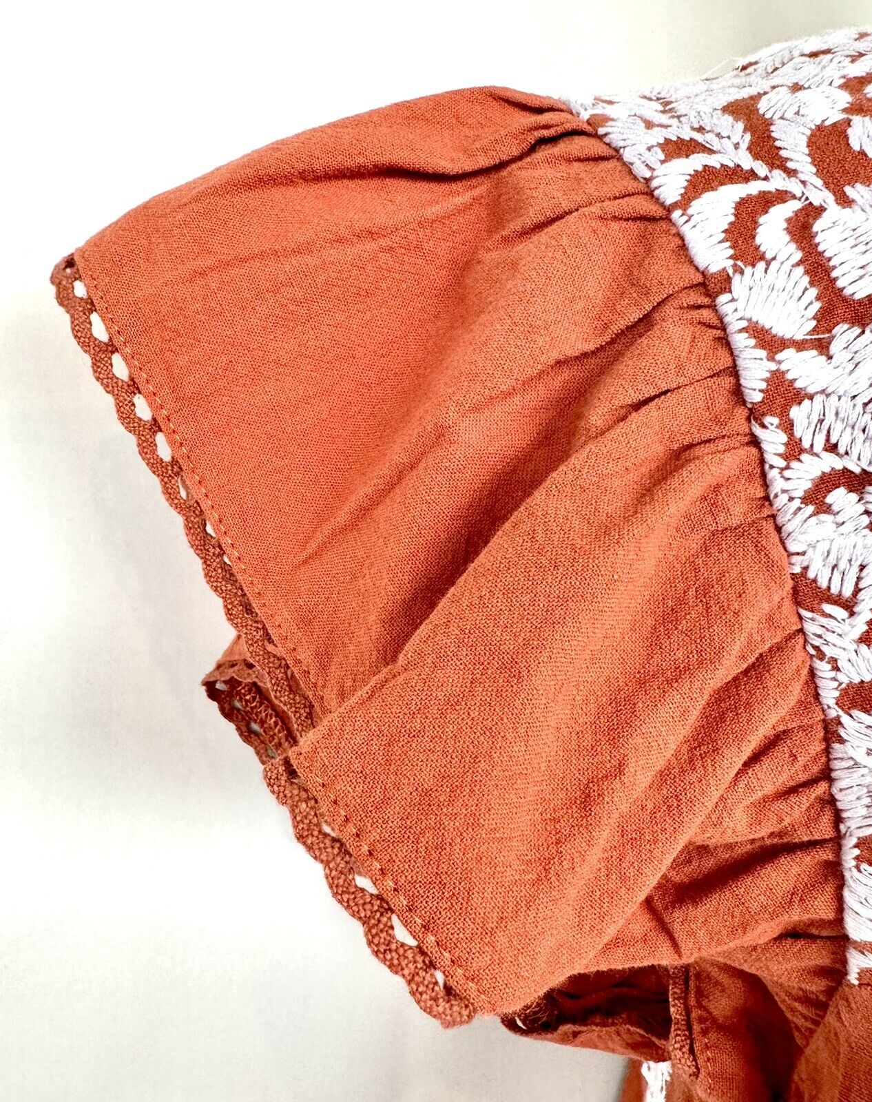 NWT J Marie embroidered Autumn Top size S Retail $106 Price $53 Rust