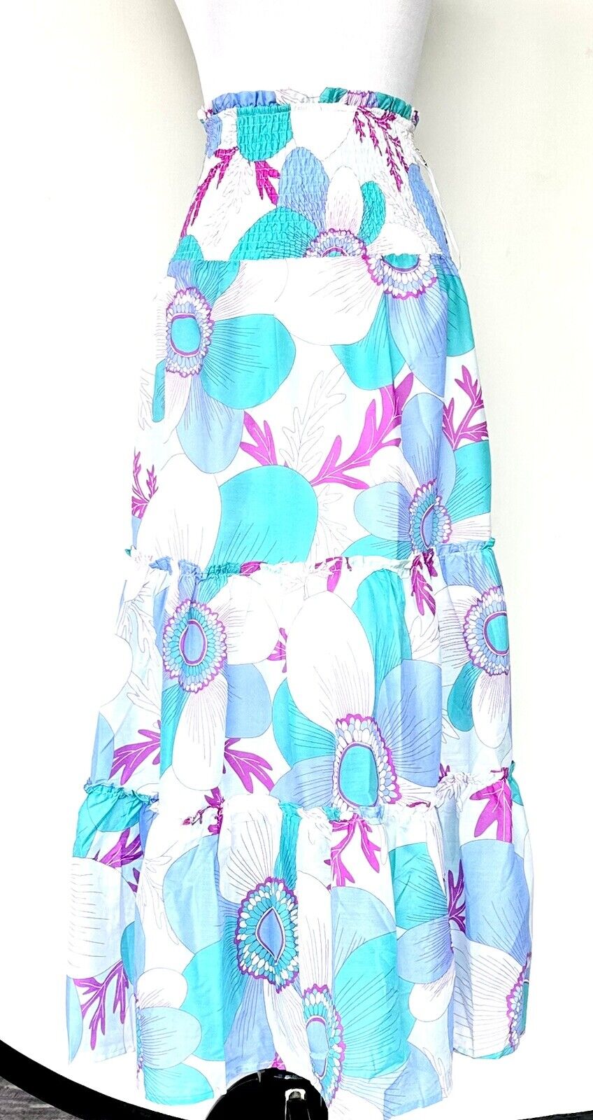 J Marie Mia Rae Tiered Midi Skirt / Dress size M Retail $158 Price $59 NWT