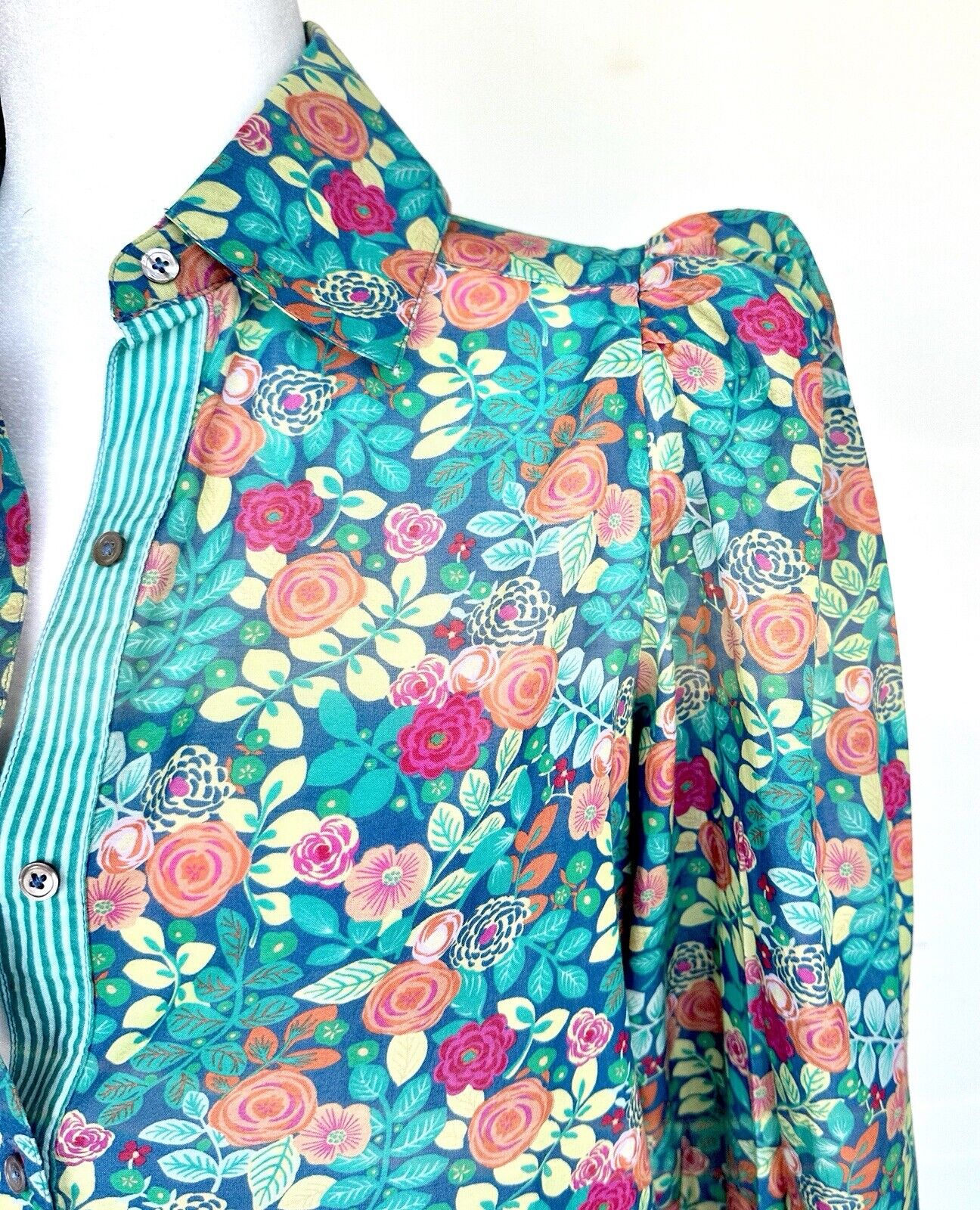 Sundance Rosie Vines Shirt Puff Shoulder Floral Size XS Retail $108 NWT