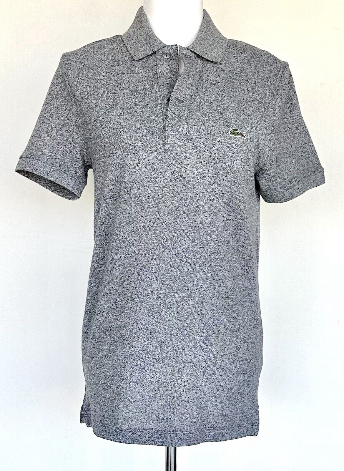 Lacoste Women’s Slim Fit Polo Three Button Shirt Small (3) Retail $98 New Grey