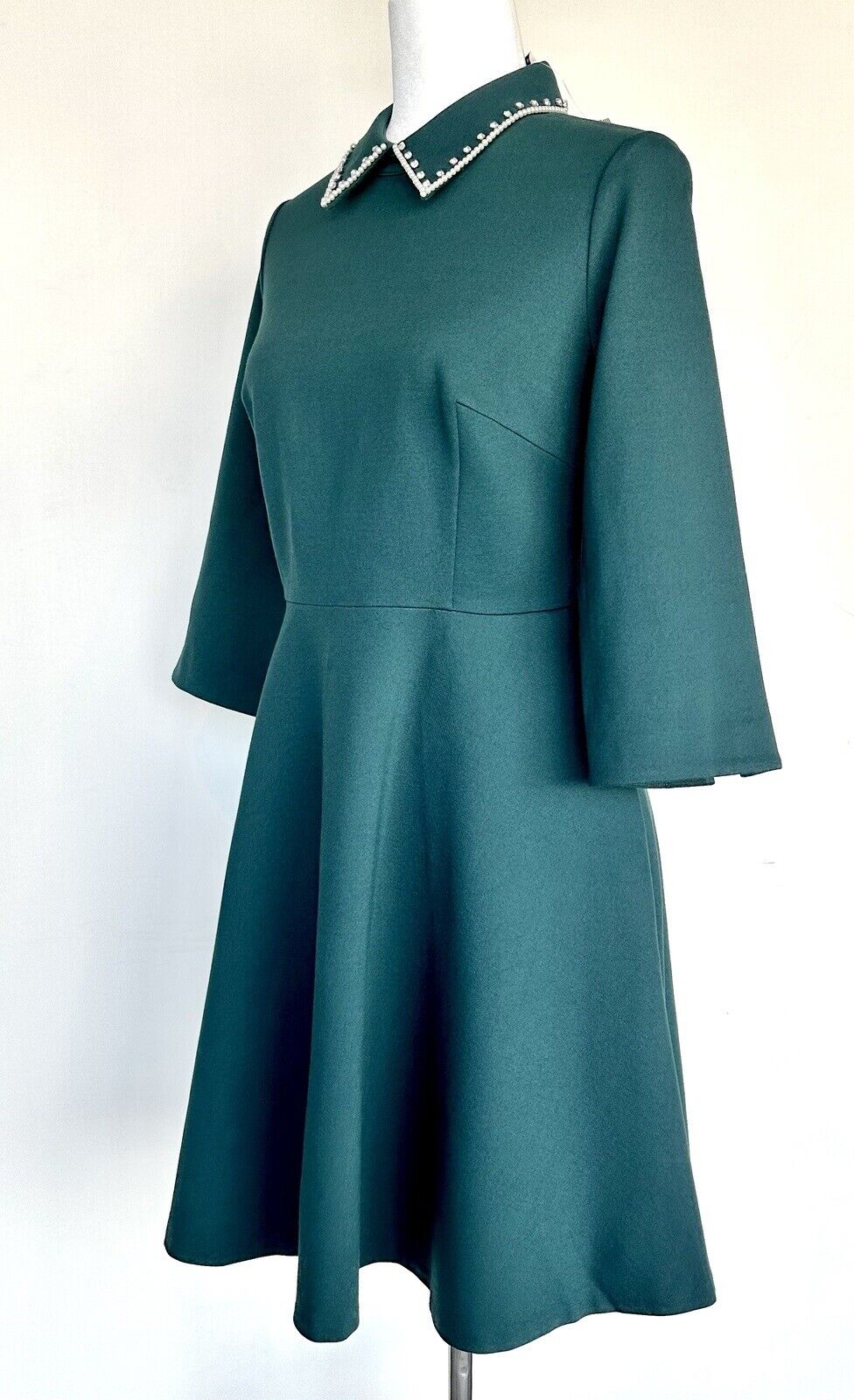 Kate Spade Green Diamanté Collar Dress. NWT Retail $299 Price $132 Size M
