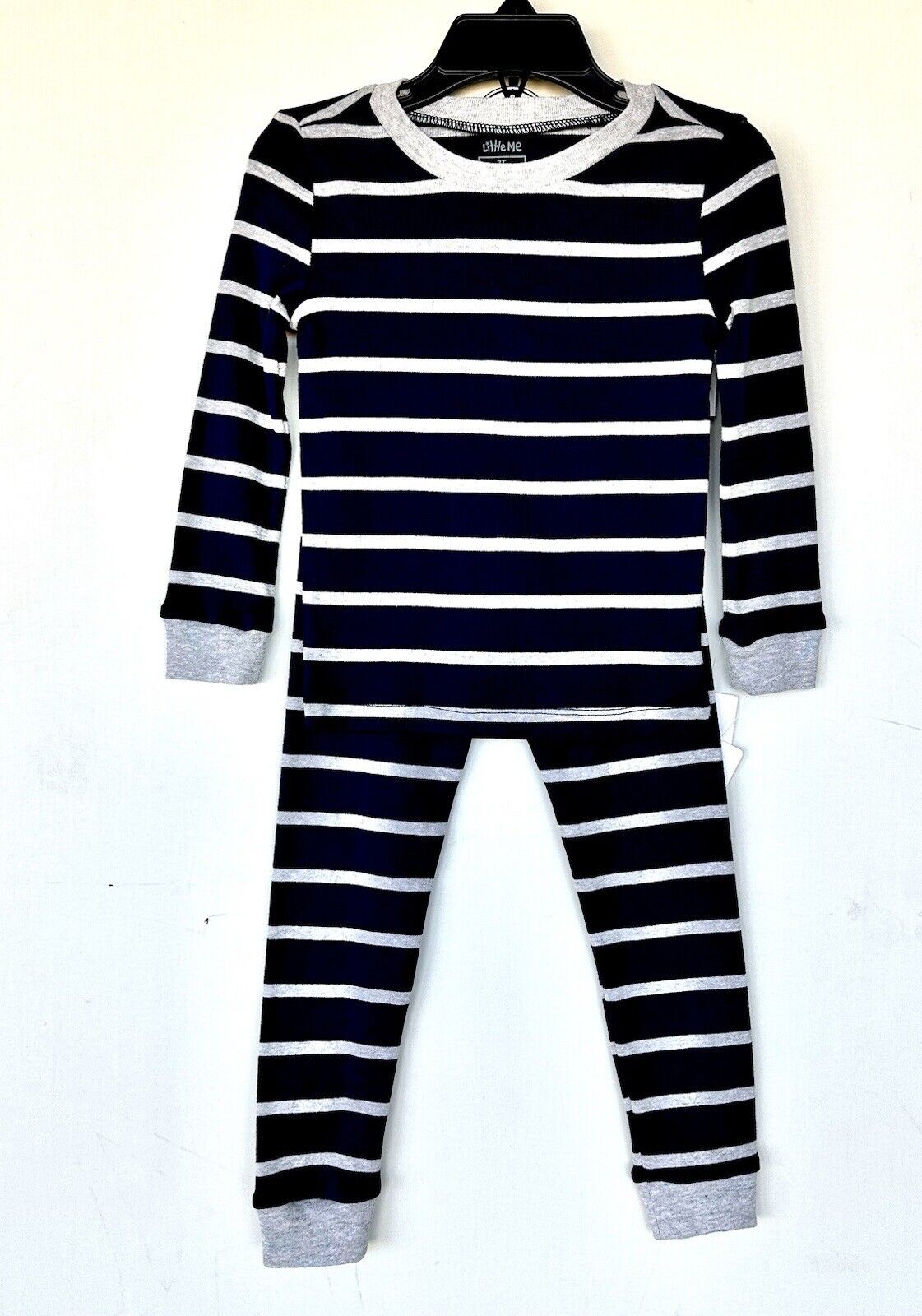 Little Me Boys Navy Blue And Gray Striped Pjs Age 3 Price $19 NWT