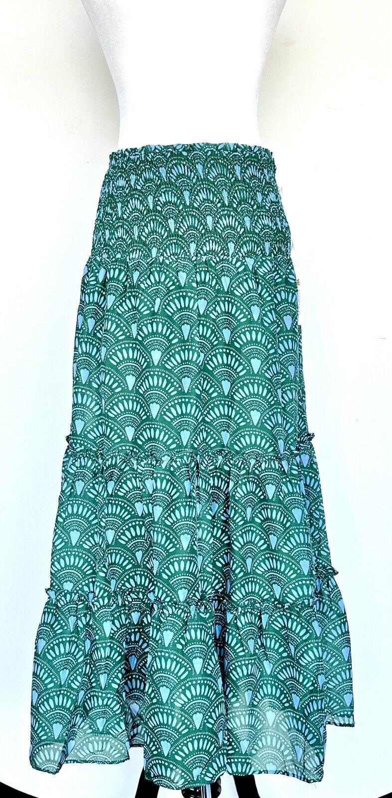 J Marie Norah Tiered Midi Skirt/ Dress size M Retail $158 Price $59 NWT