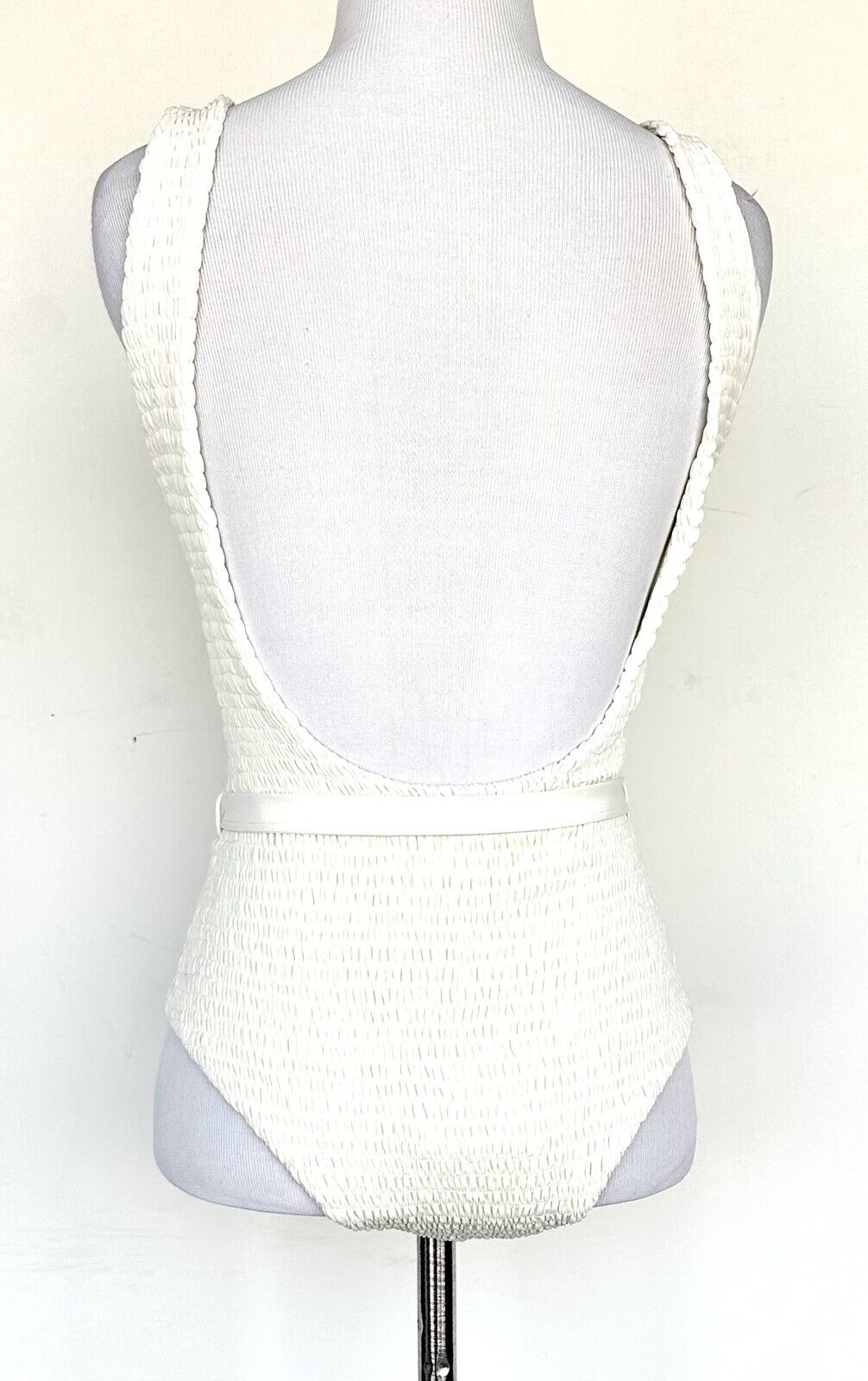 Palm Resort Maya Swimsuit Retail $260 Price $119 Smocked Belted Ivory Size S