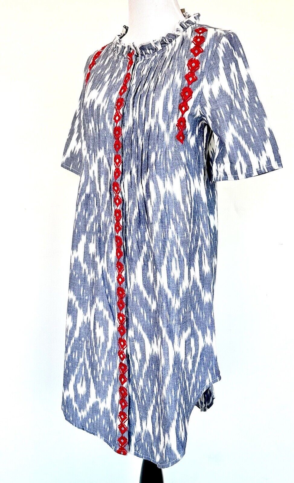 Sundance Isabel Ikat Shirt Dress With Embroidery  Size PXXS Retails $158