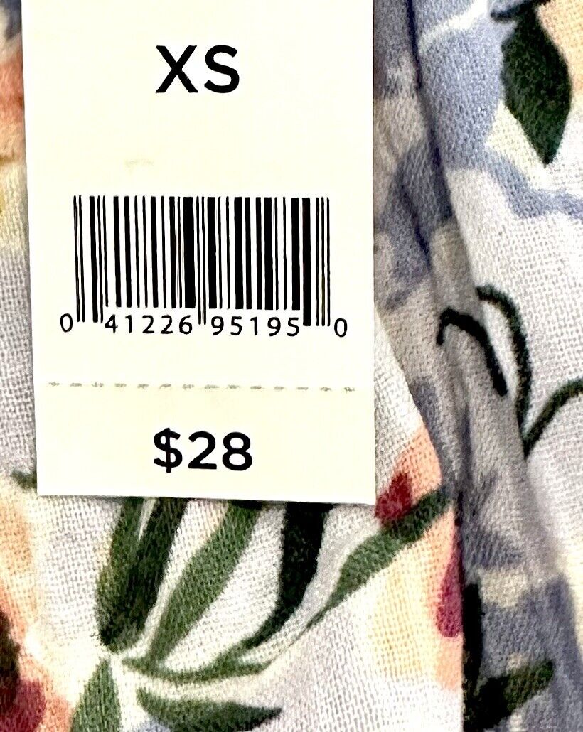 Dip Clothing Floral Ruffle Sleeve Blouse 100% Indian Cotton Size XS