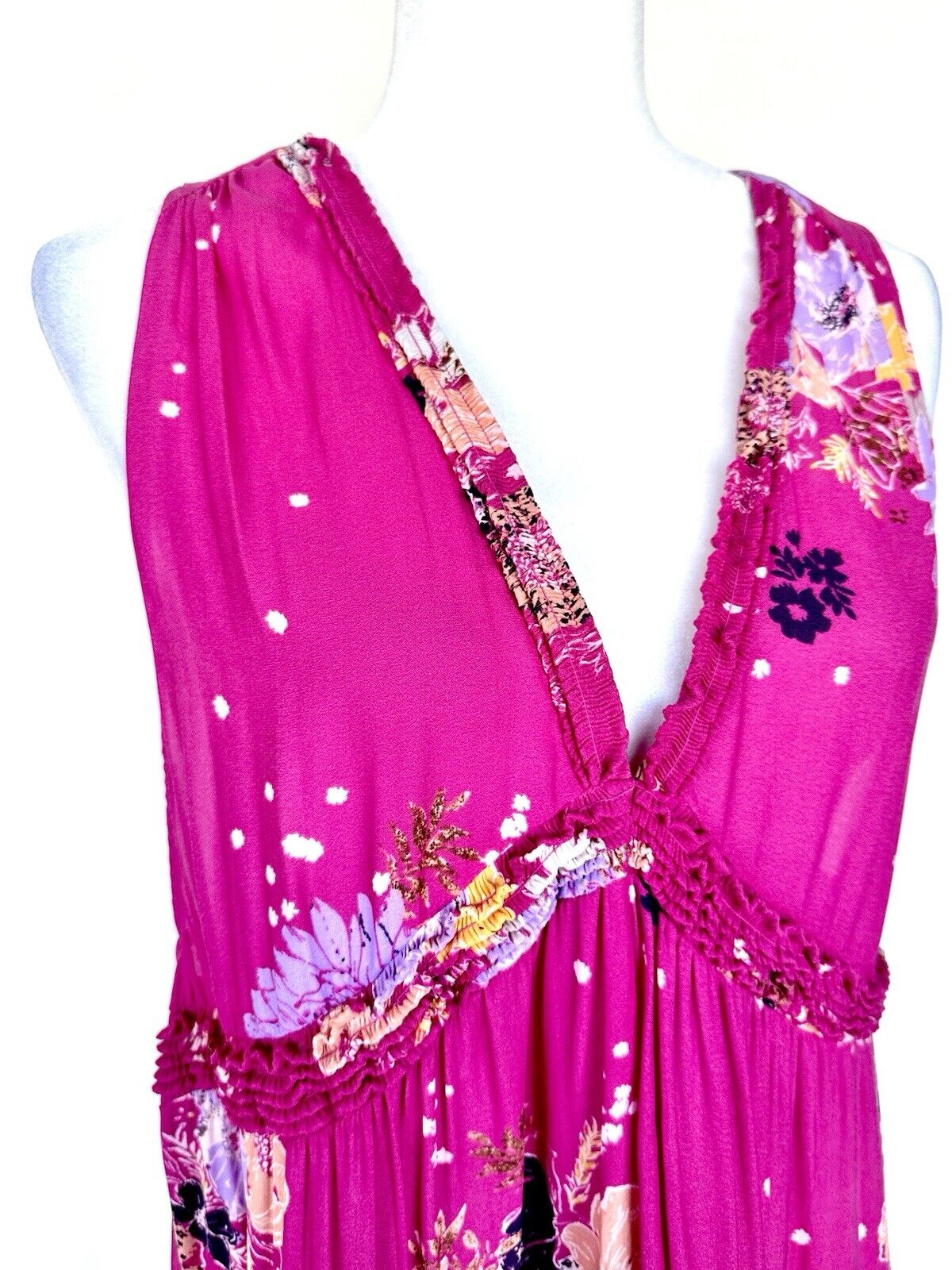 Free People Pink Ruffle Short Dress Retail $88 Price $48 NWT Size XS