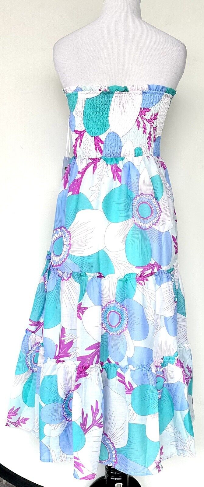 J Marie Mia Rae Tiered Midi Skirt / Dress size M Retail $158 Price $59 NWT