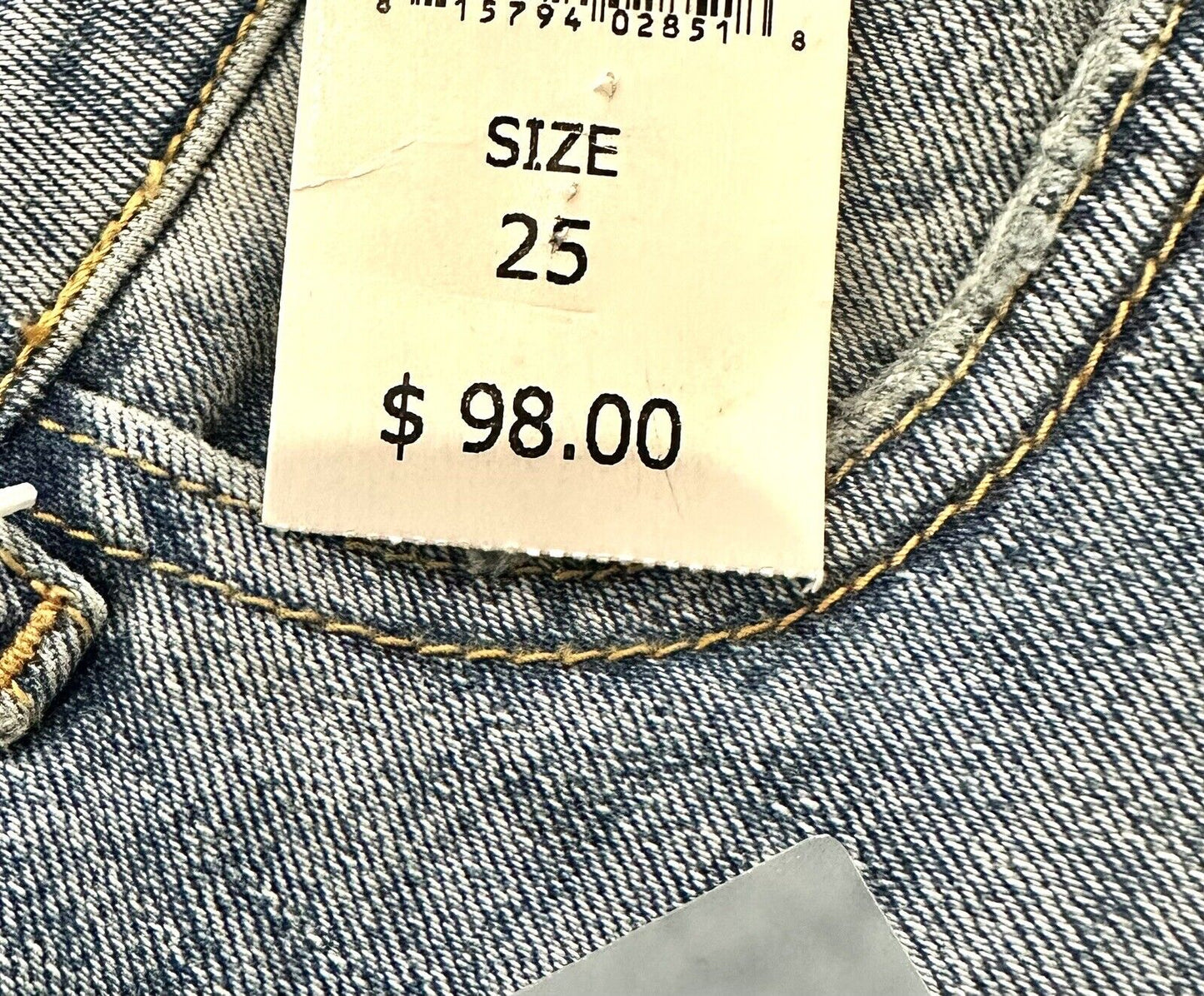 Warp And Weft CDG Paris High Rise Cigarette Jeans Retail $98 Price $58 Size 25