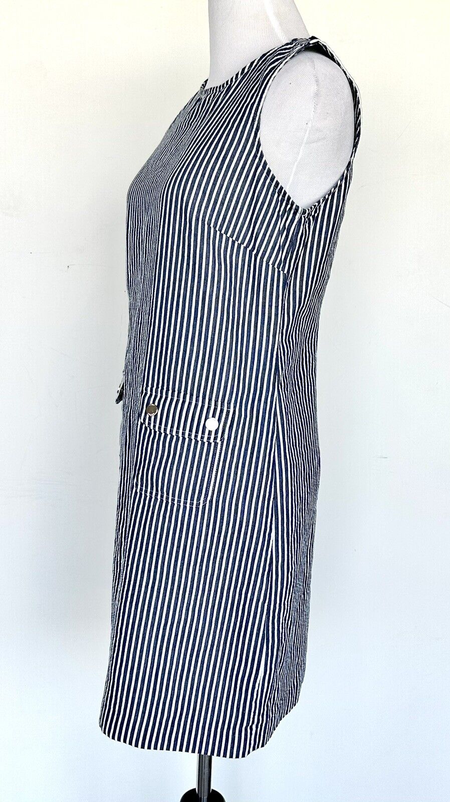 Tommy Hilfiger Sleeveless Dress Blue White Striped Retails $99 Price $59 4P