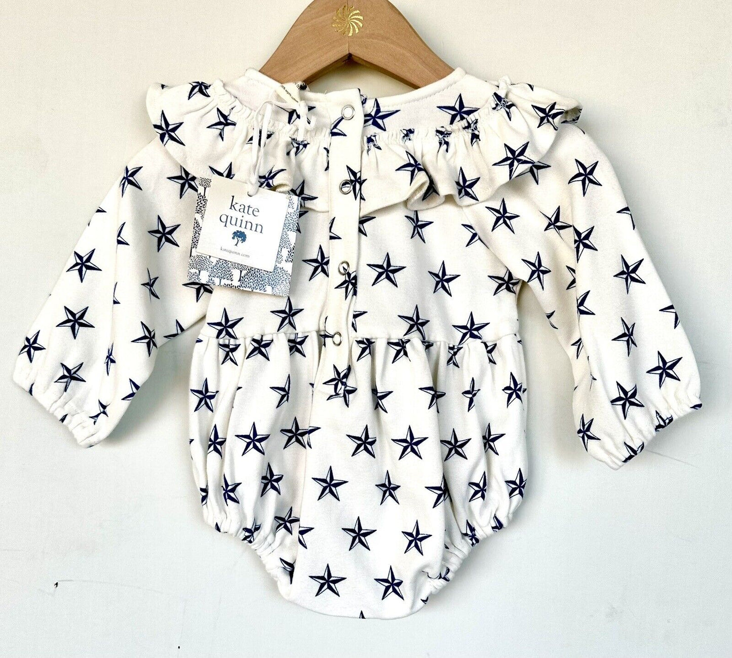 Kate Quinn Bubble Romper Nautical Star Blue And Ivory Price $20 3-6 M NEW