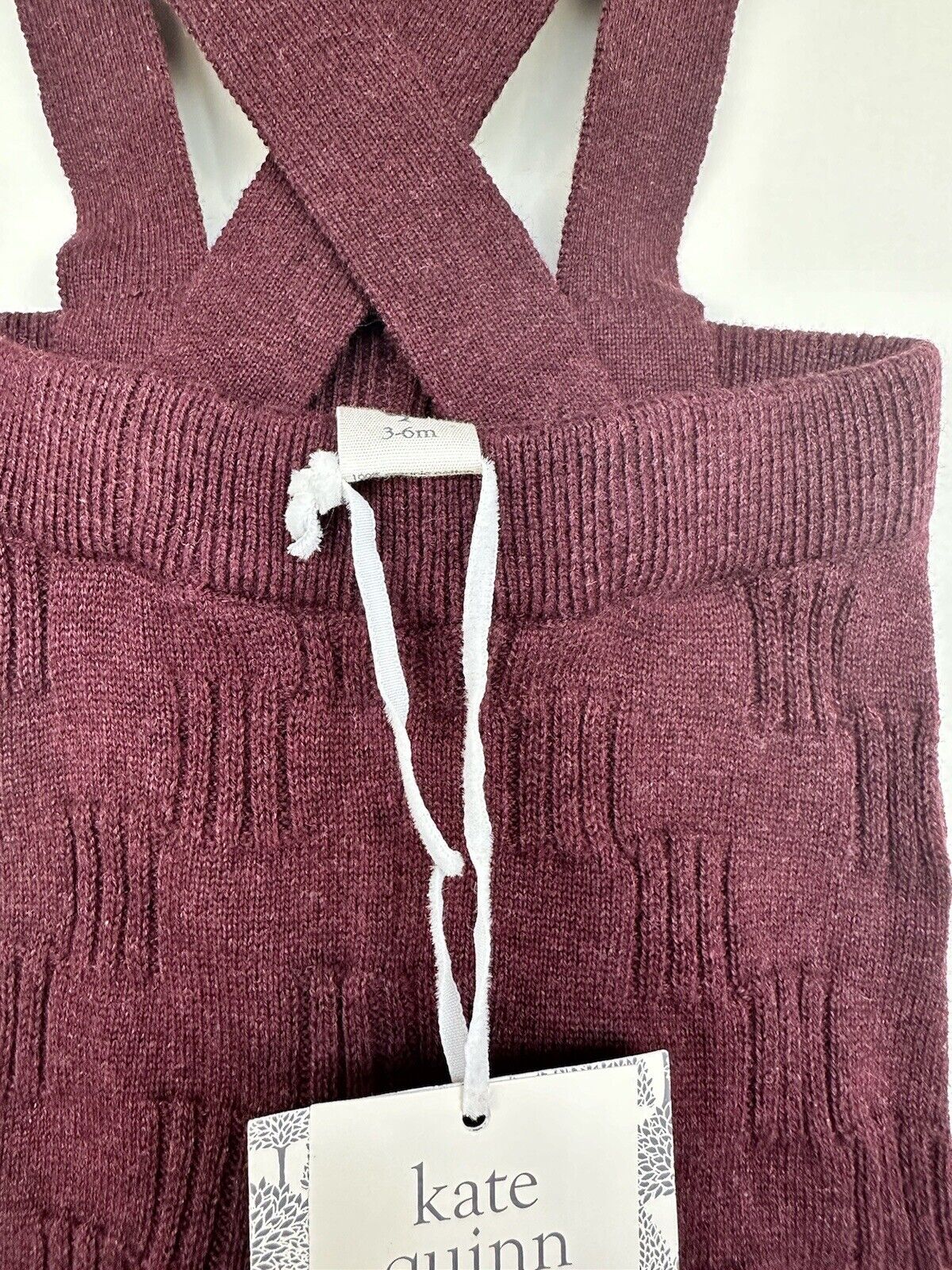 Kate Quinn Fig Sweater Suspender Shorts. 3-6 Months Organic Cotton Knit