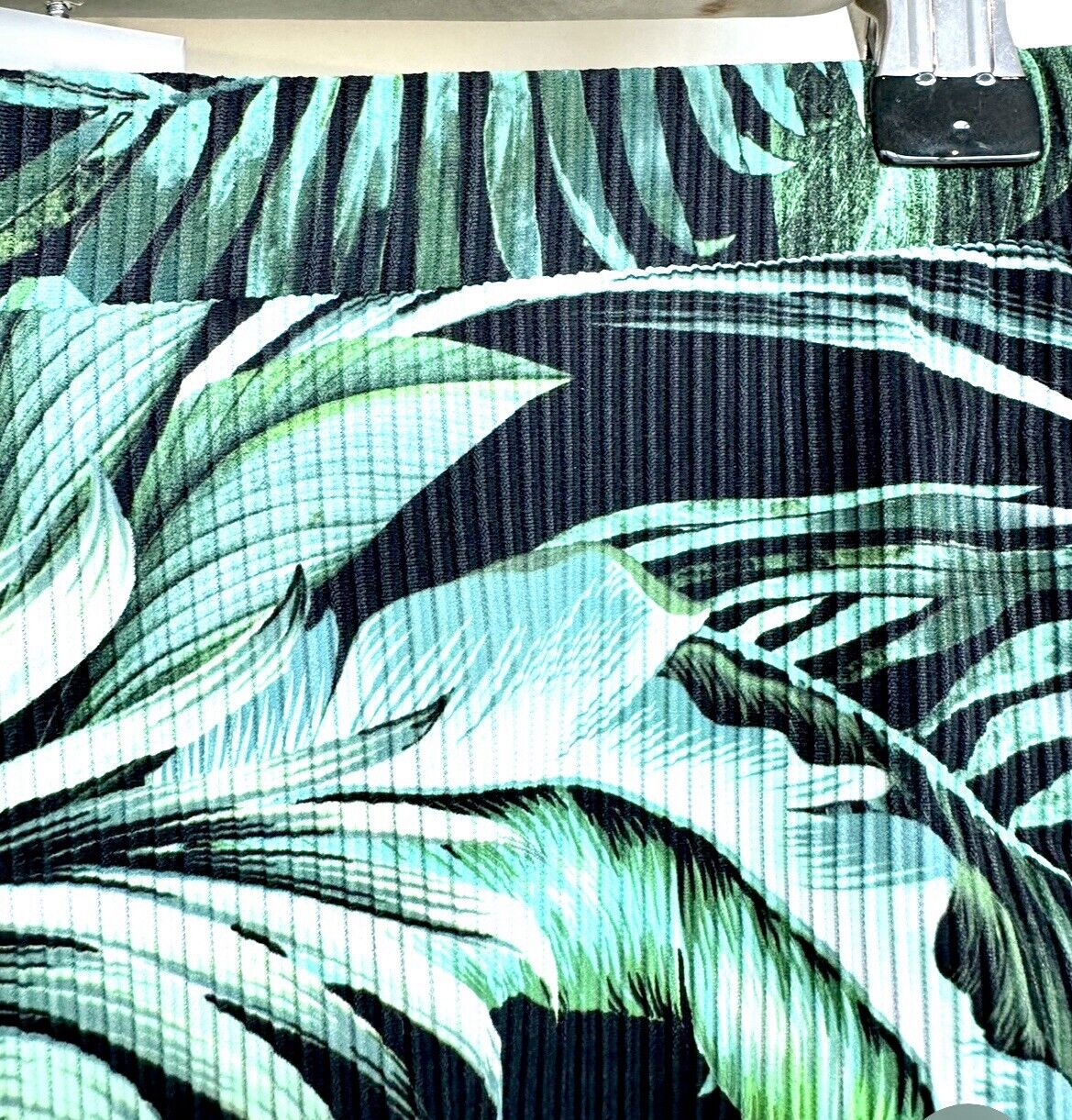 Palms Away High Waist Swim Bottoms XS Palm Leaf Design